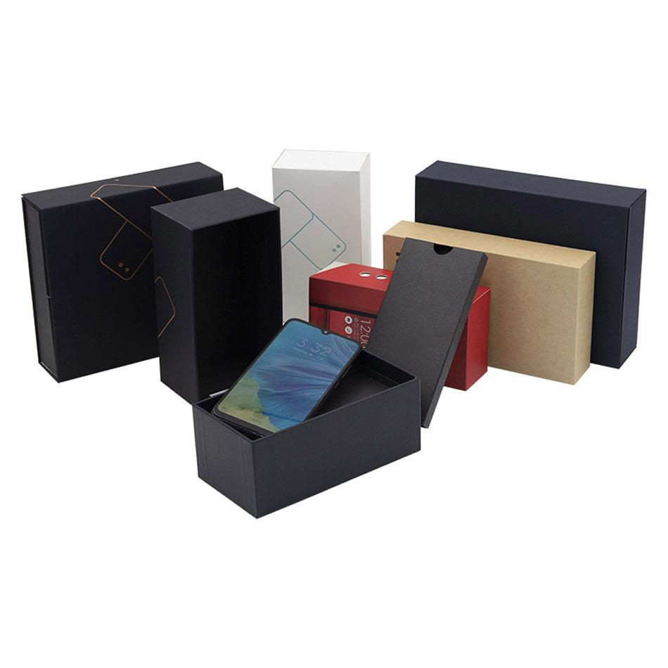 Custom Luxury Black Paper Package Mobile Cell Phone Packaging Boxes